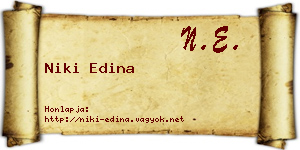Niki Edina névjegykártya